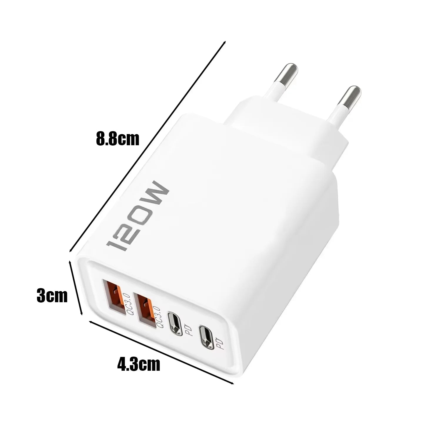 Phone Charger 120W Charging Quick USB Type C For iPhone 16 15 Xiaomi 14 Huawei Redmi Oneplus
