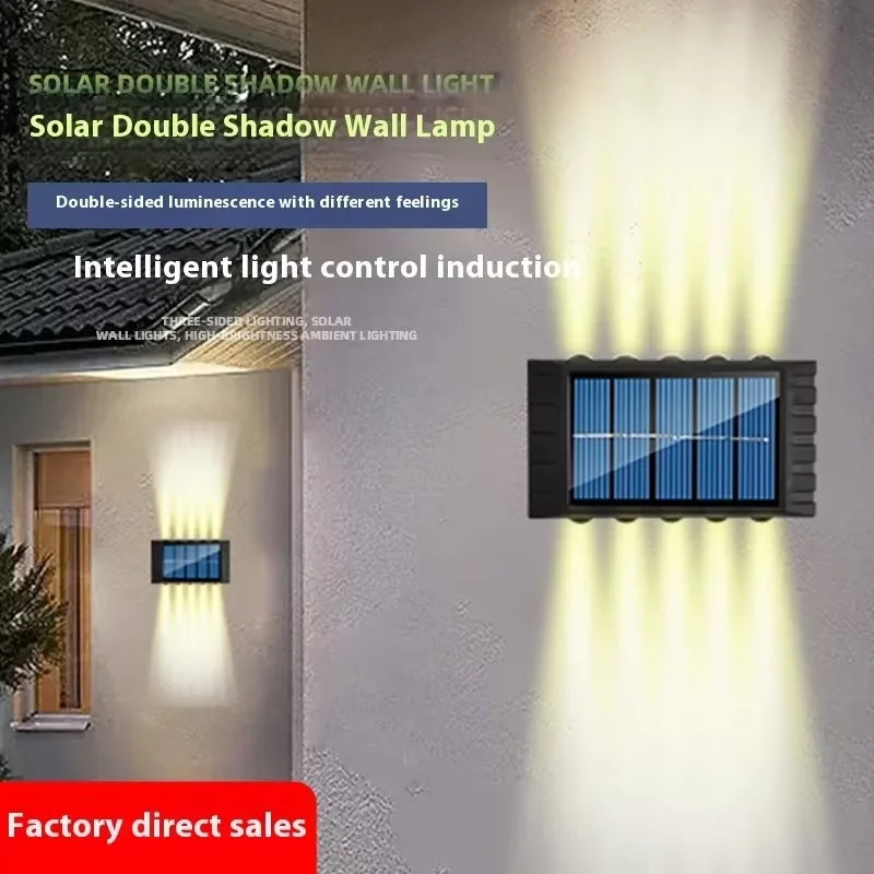 Outdoor Solar Wall Lamp Waterproof Up & Down LED Garden Light